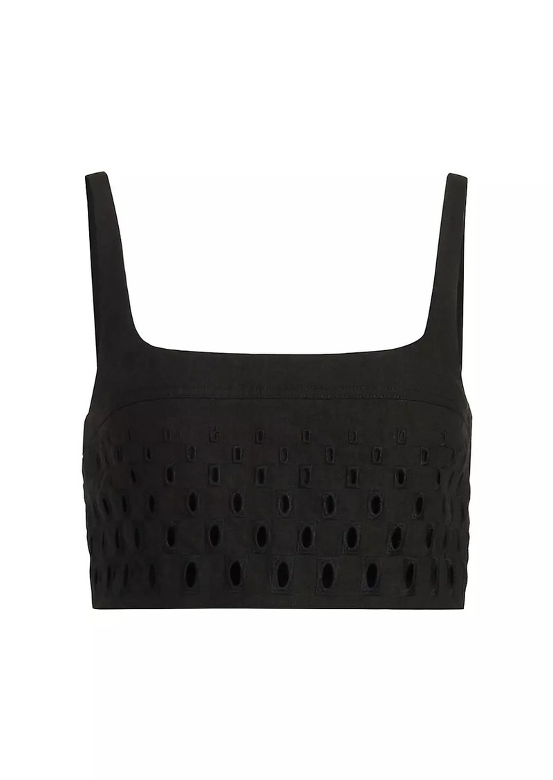 A.L.C. Sky Eyelet Linen Crop Top