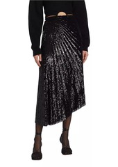 A.L.C. Tori Sequined Pleated Midi-Skirt