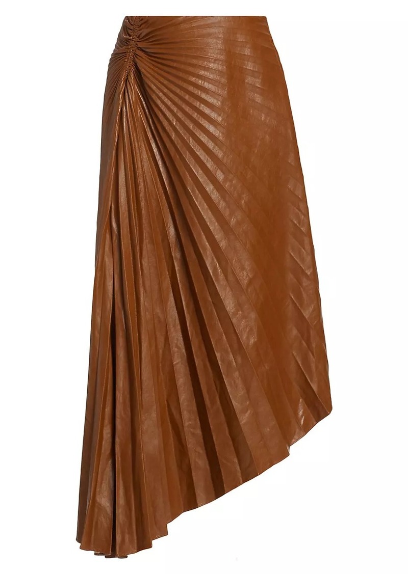 A.L.C. Tracy Faux-Leather Pleated Maxi Skirt