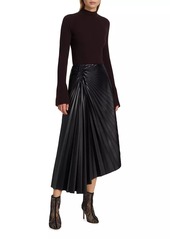 A.L.C. Tracy Pleated Vegan Leather Skirt