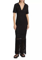 A.L.C. Valerie Crochet Fringe Maxi Dress