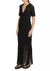 A.L.C. Valerie Crochet Fringe Maxi Dress