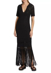 A.L.C. Valerie Crochet Fringe Maxi Dress