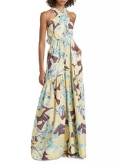 A.L.C. Veronica Abstract Halter Maxi Dress