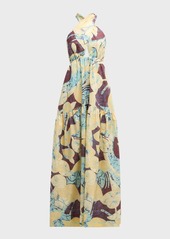 A.L.C. Veronica Printed Halter Maxi Dress