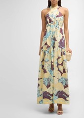 A.L.C. Veronica Printed Halter Maxi Dress