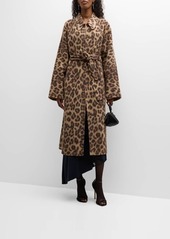 A.L.C. Winslet Cheetah Wool-Blend Belted Coat