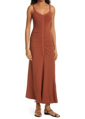 A.L.C. Dionne Ruched Rib Sweater Dress in Deep Amber at Nordstrom