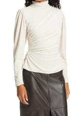 A.L.C. Joss Ruched Mock Neck Top in Rice at Nordstrom