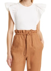 A.L.C. Lucinda Flutter Sleeve Top in White at Nordstrom