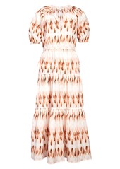 A.L.C. Mischa Tie Dye Ruffle Hem Cotton Blend Dress in Pink Mojave at Nordstrom