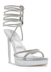 Aldo Izabella Ghillie Ankle-Tie Dress Sandals - Silver