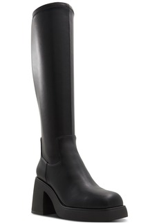 Aldo Women's Auster Knee-High Block-Heel Tall Boots - Black Smooth