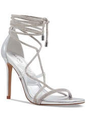 Aldo Women's Marly Rhinestone Embellished Ankle-Tie Dress Sandals - Silver Mixed