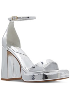 Aldo Women's Montag Two-Piece Ankle-Strap Block-Heel Sandals - Silver