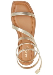 Aldo Women's Spinella Strappy Ankle-Wrap Flat Sandals - Gold Metallic