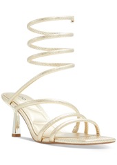 Aldo Women's Twirly Strappy Ankle-Wrap Dress Sandals - Gold Snake Emblem