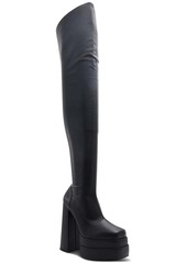 Aldo SHIRLEY Womens Faux Leather Block Heel Over-The-Knee Boots