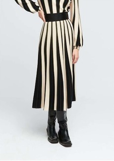 Aldo Stripe Knit Skirt In Beige/olive/black