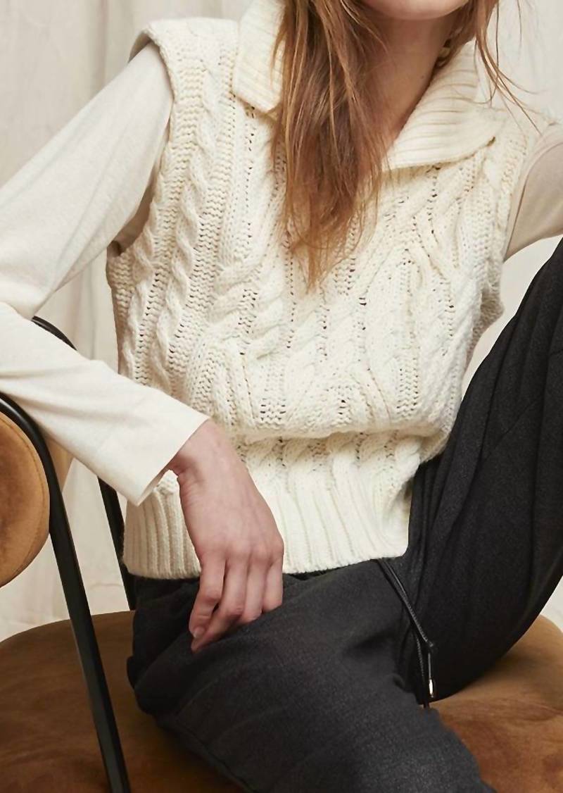 Aldo Sweater With Knit Sleeves In Ivory