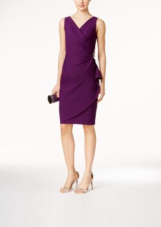 Alex Evenings Compression Embellished Ruched Sheath Dress - Summer Plum