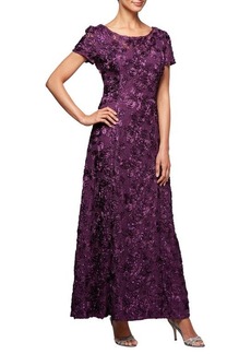 Alex Evenings Embellished Lace A-Line Evening Gown
