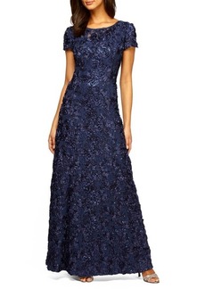 Alex Evenings Embellished Lace A-Line Evening Gown