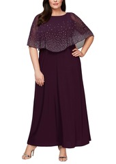 Alex Evenings Embellished Popover Gown (Plus Size)