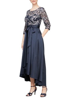 Alex Evenings Embroidered Beaded High-Low Gown