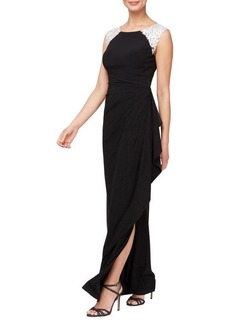 Alex Evenings Embroidered Body-Con Gown