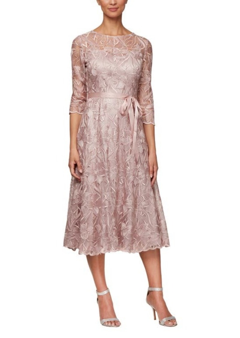 Alex Evenings Embroidered Cocktail Dress