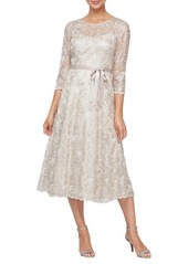 Alex Evenings Embroidered Cocktail Dress