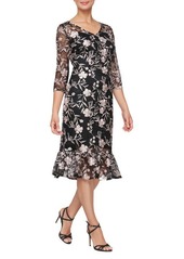 Alex Evenings Embroidered Fit & Flare Cocktail Dress