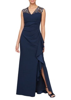 Alex Evenings Embroidered Sleeveless Gown