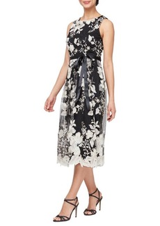 Alex Evenings Floral Embroidered Midi Dress