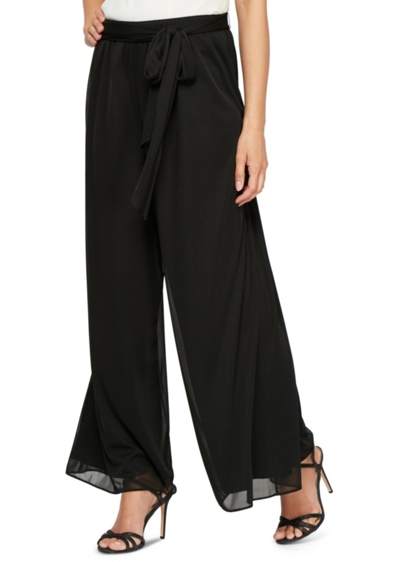 Alex Evenings Alex Evenings Mesh-Overlay Wide-Leg Pants | Bottoms