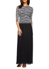 Alex Evenings Mock Two-Piece A-Line Gown