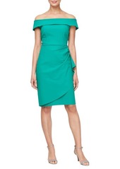 Alex Evenings Off the Shoulder Sheath Dress