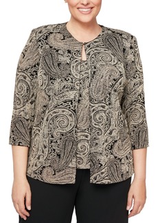  Alex Evenings Women's Plus Size Twinset Jacket and