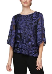 Alex Evenings Printed Tiered Blouse
