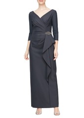 Alex Evenings Ruched Column Gown