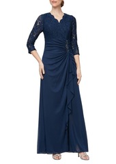 Alex Evenings Sequin Embroidery Empire Waist Gown