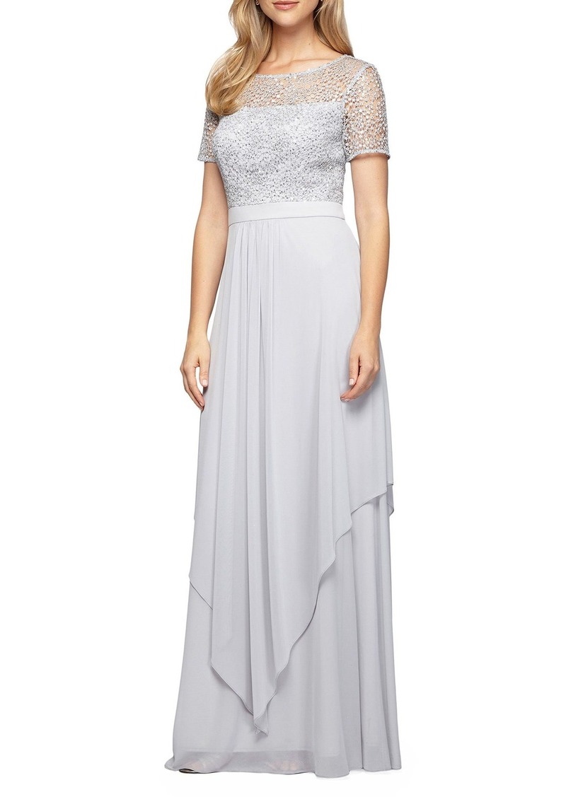 Alex Evenings Alex Evenings Sequin Lace & Chiffon Gown | Dresses