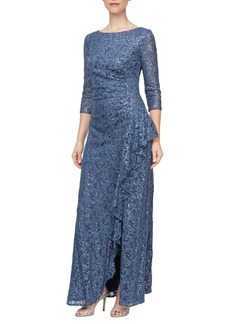 Alex Evenings Sequin Lace A-Line Gown