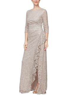 Alex Evenings Sequin Lace A-Line Gown