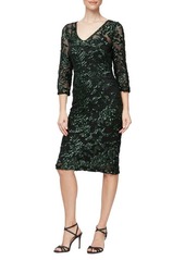 Alex Evenings Sequin Sheath Cocktail Dress