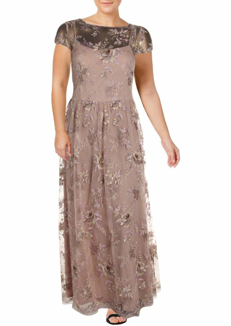 Alex Evenings Women's Long A-Line Rosette Dress - Discontinued