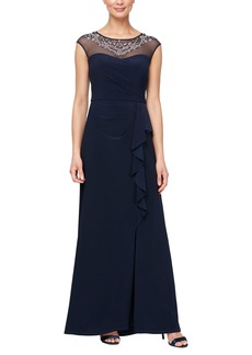 Alex Evenings Womens Long A-line Sweetheart Neck - (Petite and Regular Sizes) Mother of The Bride Dress   US
