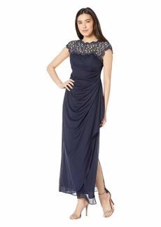 Alex Evenings Women's Metallic Cutout Lace Dress (Petite and Regular Sizes)  14P