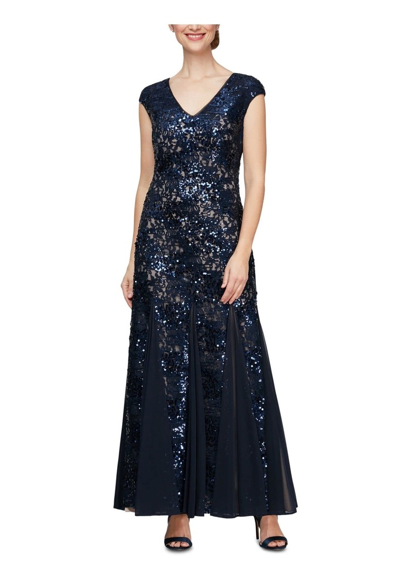 Alex Evenings Women's Long Godet Gown